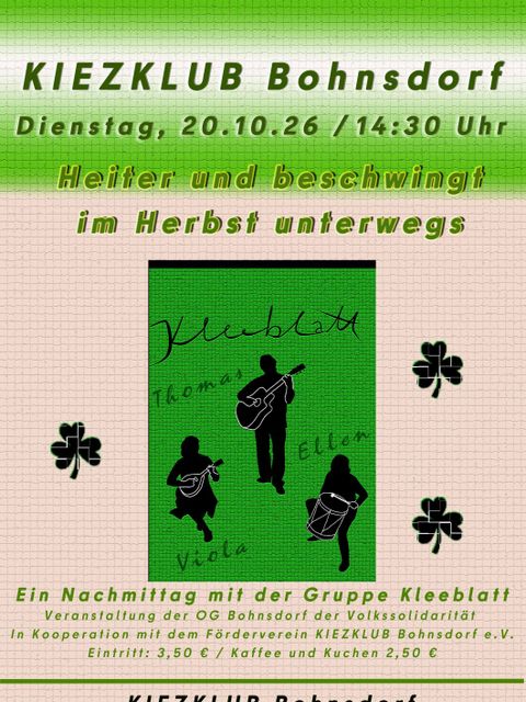 Veranstaltungsplakat Kleeblatt