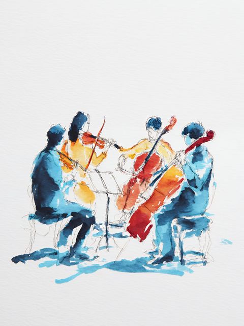 Musiker als Aquarell
