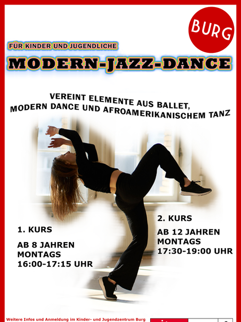 Flyer: Modern Jazz Dance (Bild: die Burg)