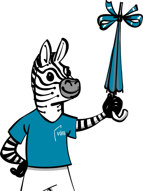 Digital Zebra mit Regenschirm
