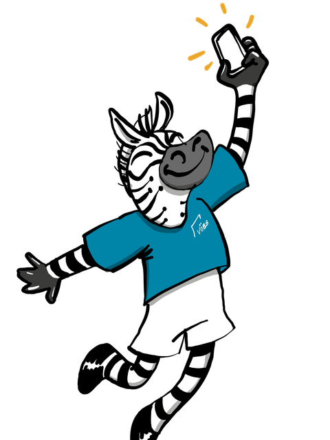 Digital Zebra mit Smartphone