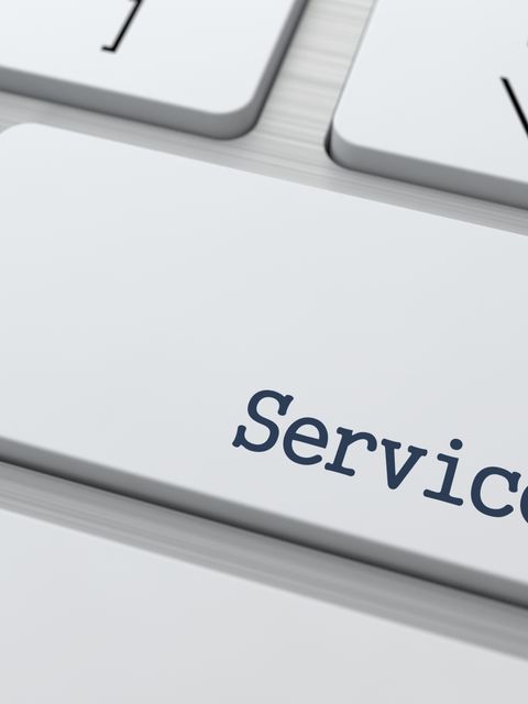 Computertaste mit Aufschrift "Service"