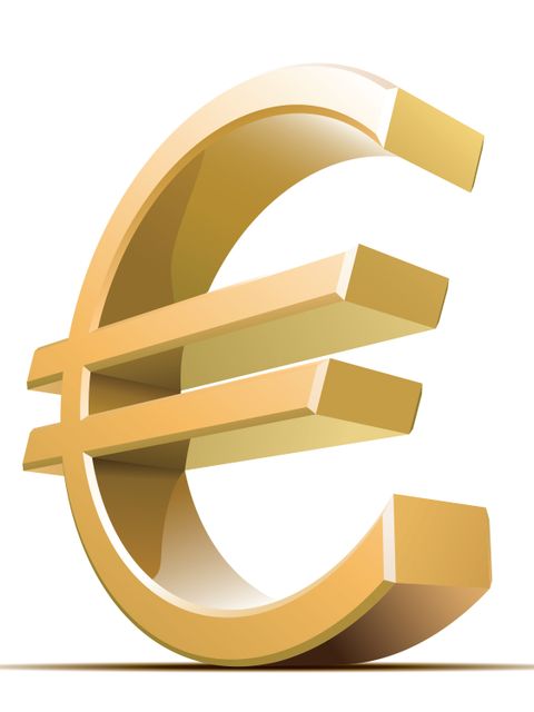 Metallisches Eurozeichen
