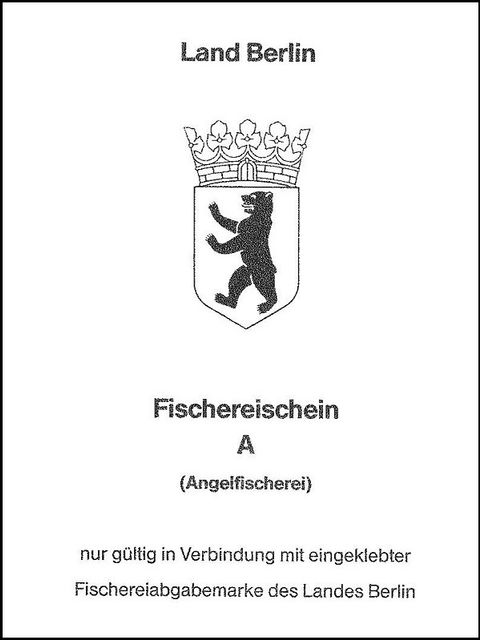 Fischereischein A (Muster) (Bild: Fischereiamt Berlin)