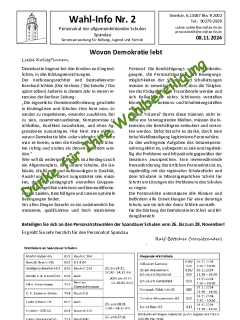 Danke auf Wahlinfo II (Bild: PR Spandau)