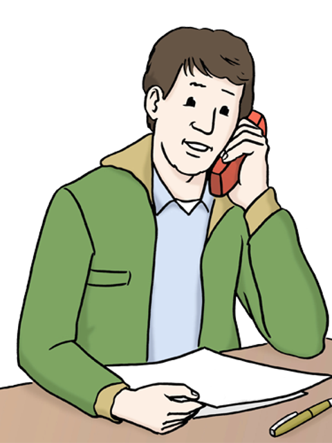 Illustration eines Mannes der telefoniert