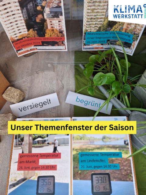 Themenfenster Hitze - Vergleich versiegelt/begrünt