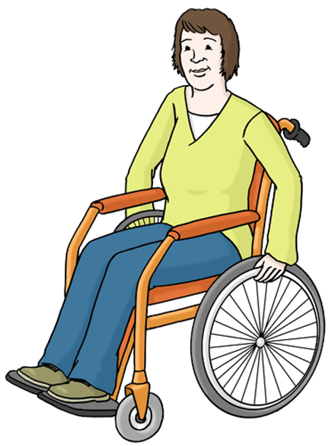 Illustration einer Frau im Rollstuhl