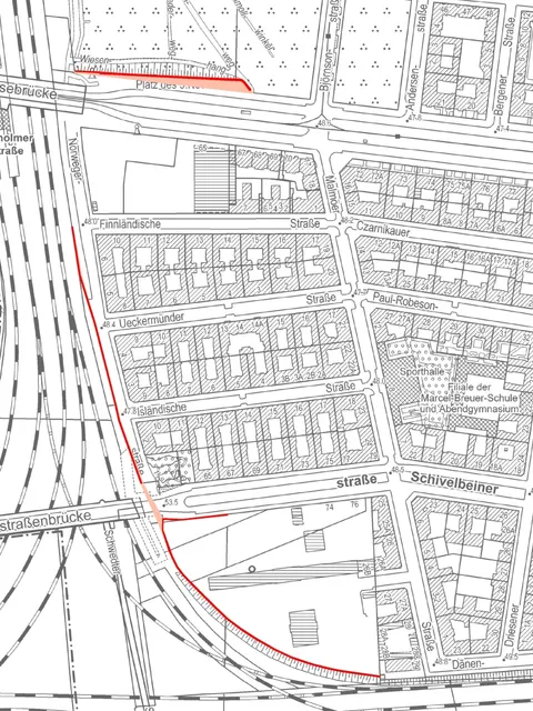 Le mur d'arrière-plan de la Bornholmer Straße (Image: Senatsverwaltung für Stadtentwicklung)