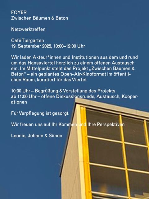 Flyer zum Netzwerktreffen Zwischen Bäumen und Beton
