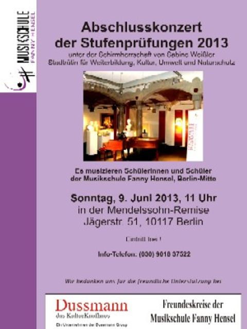 Plakat Schuljahresabschlusskonzert 2013