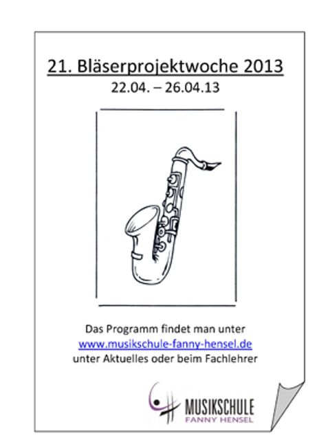 Plakat 21. Bläserprojektwoche