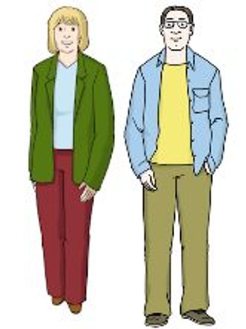 Frau und Mann ohne Uniform