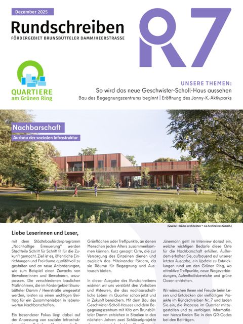 Titelbild Rundschreiben R7 zur Nachhaltigen Erneuerung im Fördergbiet Brunsbütteler Damm/Heerstraße