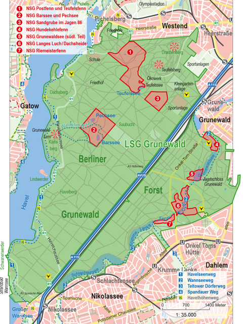 Karte des NATURA 2000-Gebietes (Bild: SenUMVK)