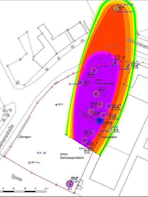 Grundwasserbelastungen Ausgangszustand (Bild: BfU GmbH)