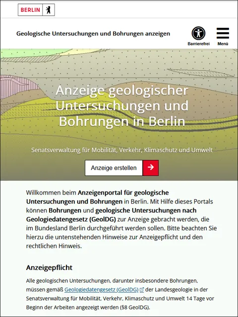 Anzeigenportal für geologische Untersuchungen und Bohrungen in Berlin