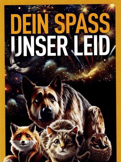 Tiere ducken sich ängstlich vor Feuerwerk weg