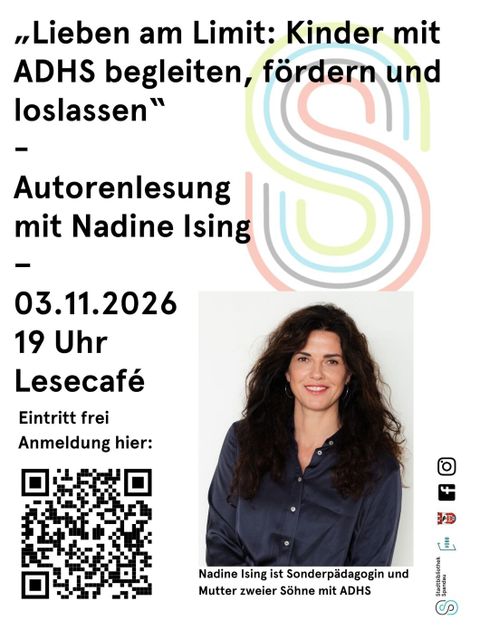 Plakat für die Autorenlesung zu "Lieben am Limit" mit Nadine Ising