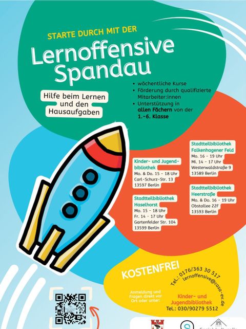 Plakat der Lernoffensive: jeden Montag und Donnerstag