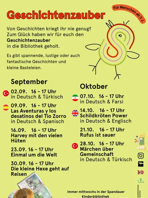 Plakat Geschichtenzauber September und Oktober 2026