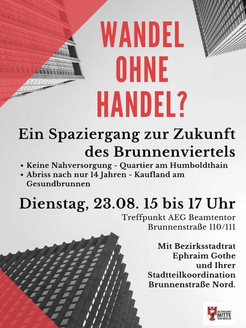 Plakat Kiezspaziergang Gothe Wandel ohne Handel