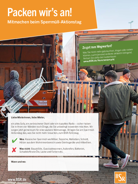 Plakat zum Sperrmülltag