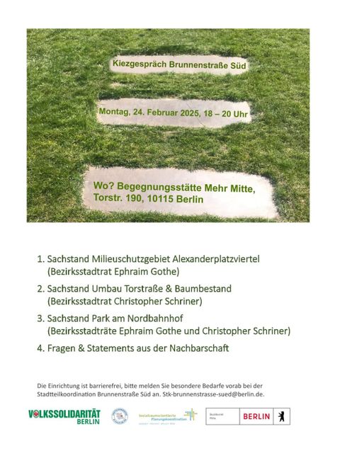 Flyer - Kiezgespräch Brunnenstraße Süd