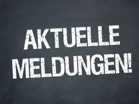 Schriftzug "Aktuelle Meldungen" in weiß auf schwarzem Grund