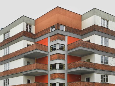 Die Wohnanlage Sonnenhof von Erwin Gutkind in Berlin-Lichtenberg, erbaut Anfang der 1920er-Jahre