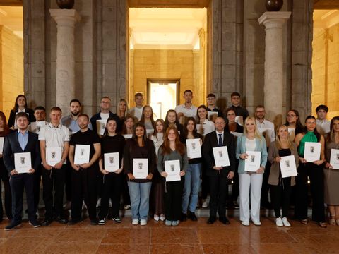 Gruppenfoto im Vestibül