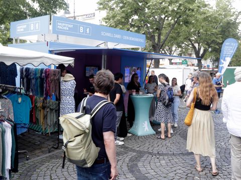 Der Beratungsstand war gut in den Marktalltag integriert.