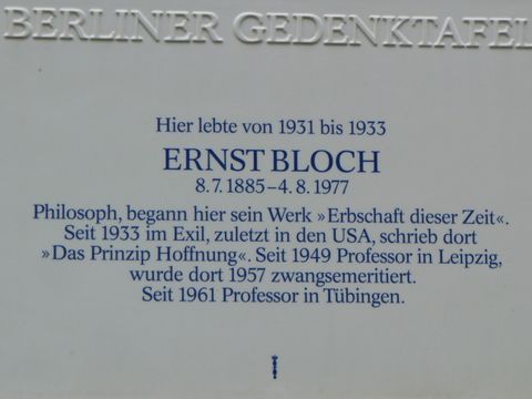 Gedenktafel für Ernst Bloch, 15.6.2009, Foto: KHMM