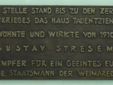 Gedenktafel für Gustav Stresemann (Bild: Hupka)