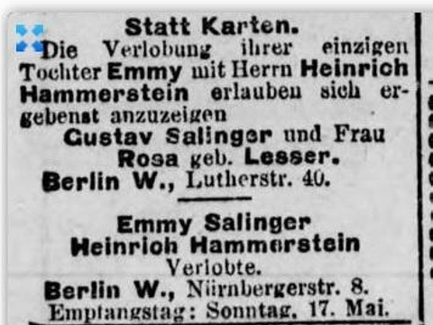 Verlobung der Tochter Emmy