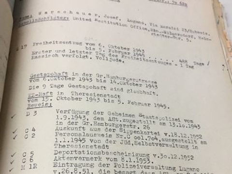 Frida Warschauer Antrag Entschädigung (Bild: Archiv)