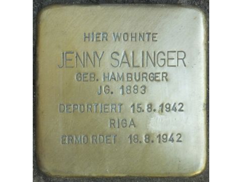 Stolperstein Jenny Salinger (Bild: Stolpersteine-Initiative CW, Hupka)