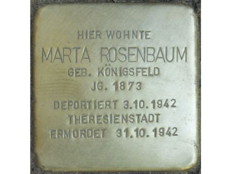 Stolperstein Marta Rosenbaum (Bild: Stolpersteine-Initiative CW, Hupka)