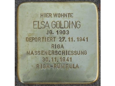 Stolperstein Elsa Golding (Bild: Stolpersteine-Initiative CW, Hupka)