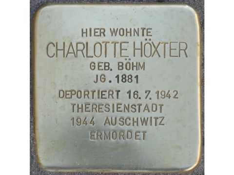 Stolperstein Charlotte Höxter (Bild: Stolpersteine-Initiative CW, Hupka)