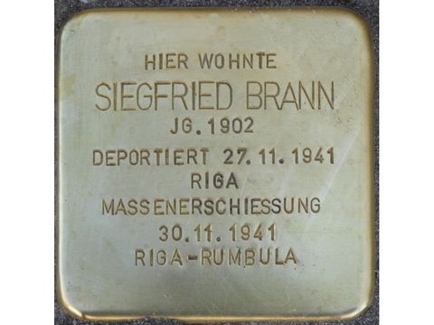 Stolperstein Siegfried Brann (Bild: Stolpersteine-Initiative CW, Hupka)