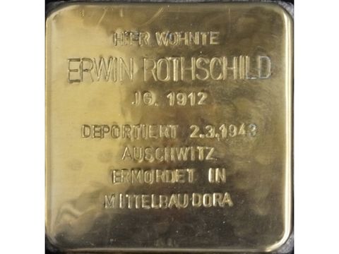 Stolperstein Erwin Rothschild (Bild: Stolpersteine-Initiative CW, Hupka)