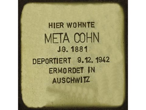 Stolperstein Meta Cohn (Bild: Stolpersteine-Initiative CW, Hupka)