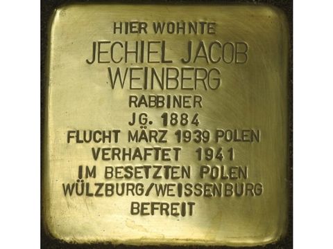 Stolperstein Jechiel Jacob Weinberg (Bild: Stolpersteine-Initiative CW, Hupka)