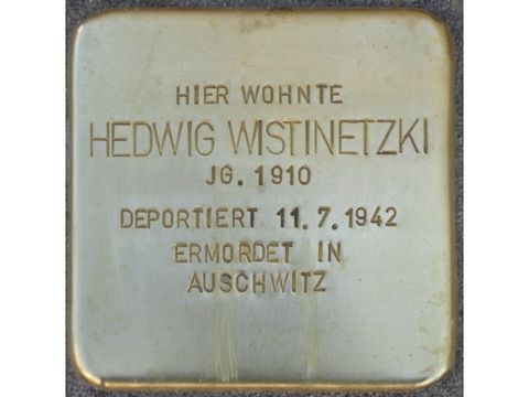 Stolperstein Hedwig Wistinetzki (Bild: Stolpersteine-Initiative CW, Hupka)