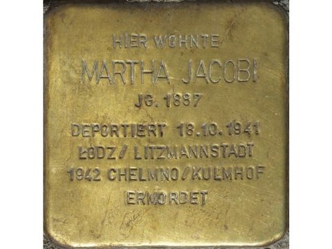 Stolperstein Martha Jacobi (Bild: Stolpersteine-Initiative CW, Hupka)