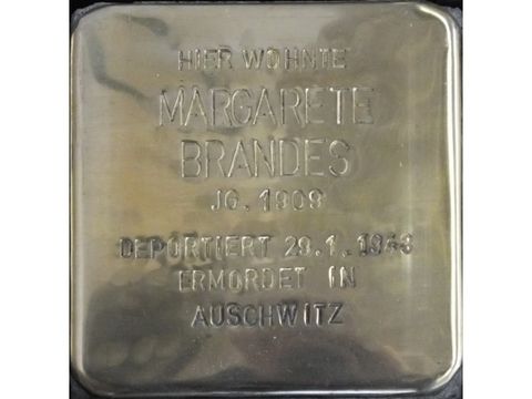 Stolperstein Margarete Brandes (Bild: Stolpersteine-Initiative CW, Hupka)