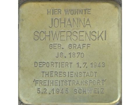 Stolperstein Johanna Schwersenski (Bild: Stolpersteine-Initiative CW, Hupka)