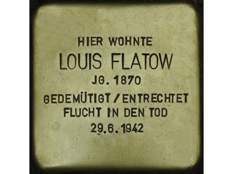 Stolperstein Louis Flatow (Bild: Stolpersteine-Initiative CW, Hupka)