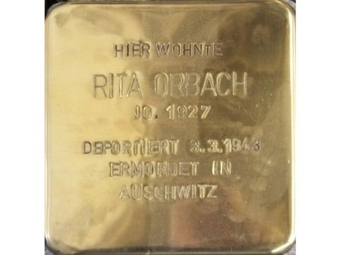 Stolperstein Rita Orbach (Bild: Stolpersteine-Initiative CW, Hupka)